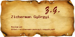 Zicherman Györgyi névjegykártya